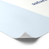 Modern Baby Blue Stripe Heart Valentine Welcome Poster (Hoek)