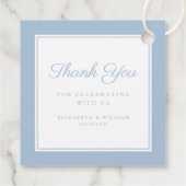 Modern Baby Blue Thank You Baptism Bedankjes Labels (Achterkant)