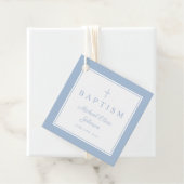 Modern Baby Blue Thank You Baptism Bedankjes Labels (In situ)