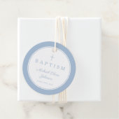 Modern Baby Blue Thank You Baptism Bedankjes Labels (In situ)