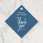 Modern baby boy baby shower dank u bedankjes labels (Achterkant)