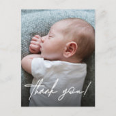 Modern Baby Boy Bedankt met foto's Briefkaart (Voorkant)