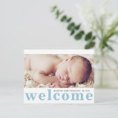 Modern Baby Boy Birth Announcement Briefkaart (Staand voorkant)