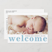 Modern Baby Boy Birth Announcement Briefkaart (Voorkant / Achterkant)