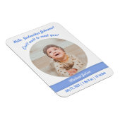 Modern Baby Boy Foto geboortedatum Godmoeder Magneet (Rechterzijde)