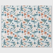 Modern Baby Boy Kids Verjaardag onder het Zee Shar Cadeaupapier (Vlak)