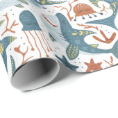 Modern Baby Boy Kids Verjaardag onder het Zee Shar Cadeaupapier (Rol Hoek)