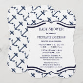 Modern Baby Boy Nautical Shower Kaart (Voorkant / Achterkant)