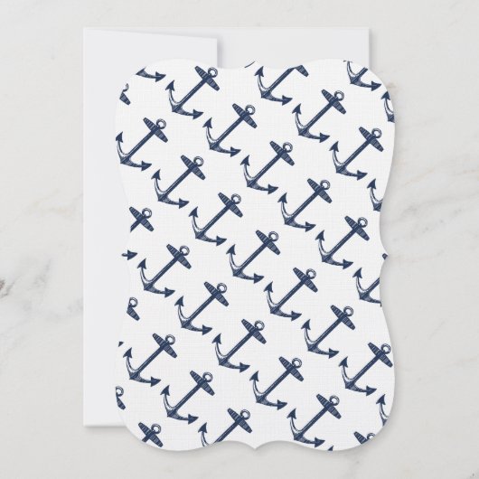 Modern Baby Boy Nautical Shower Kaart (Achterkant)