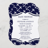 Modern Baby Boy Nautical Shower Kaart (Voorkant / Achterkant)