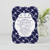 Modern Baby Boy Nautical Shower Kaart (Staand voorkant)