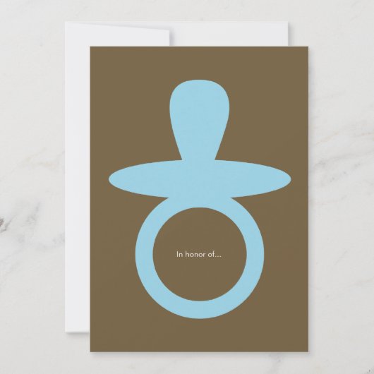 Modern Baby Boy Shower Invitation - Blauw & bruin Kaart (Voorkant)