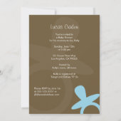 Modern Baby Boy Shower Invitation - Blauw & bruin Kaart (Achterkant)