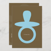 Modern Baby Boy Shower Invitation - Blauw & bruin Kaart (Voorkant / Achterkant)