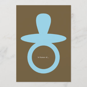Modern Baby Boy Shower Invitation - Blauw & bruin Kaart