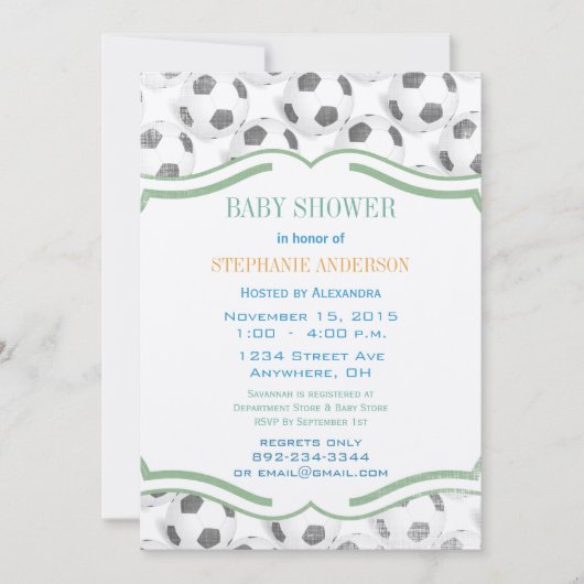 Modern Baby Boy Soccer Shower Kaart (Voorkant)