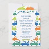 Modern Baby Boy Tow Truck Shower Kaart (Voorkant)
