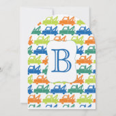 Modern Baby Boy Tow Truck Shower Kaart (Achterkant)