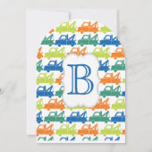 Modern Baby Boy Tow Truck Shower Kaart (Achterkant)