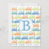 Modern Baby Boy Tow Truck Shower Kaart (Achterkant)