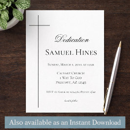 Modern Baby Dedication Invitation Cross Template Kaart