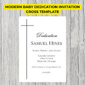 Modern Baby Dedication Invitation Cross Template Kaart