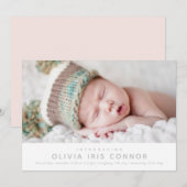 MODERN BABY FOTO eenvoudige minimalistische stijl  Aankondiging (Voorkant / Achterkant)