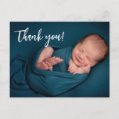 Modern Baby Foto handschrift baby shower Briefkaart (Voorkant)