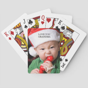 Modern Baby Foto Kerstmis Pokerkaarten