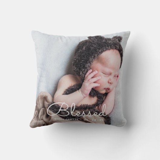 MODERN Baby Geboortefoto Keepomwille Pillow Kussen (Achterkant)