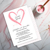 Modern Baby Girl Blush Pink Heart Baby shower Kaart