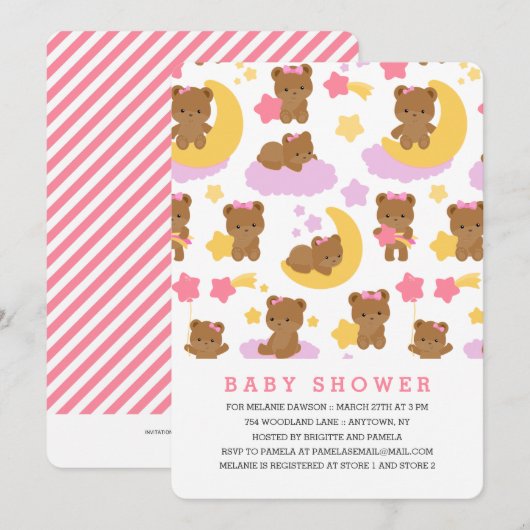 Modern Baby Girl Little Beer Baby shower Kaart (Voorkant / Achterkant)