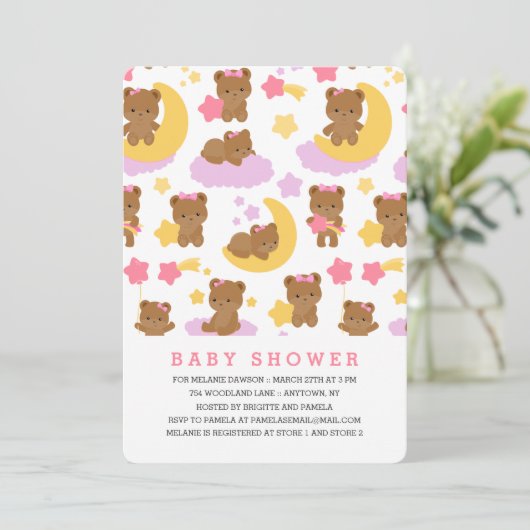 Modern Baby Girl Little Beer Baby shower Kaart (Staand voorkant)