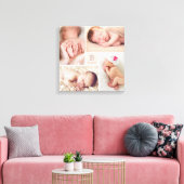 Modern Baby Girl Monogram Foto Collage Canvas Afdruk (Insitu (Woonkamer))