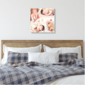 Modern Baby Girl Monogram Foto Collage Canvas Afdruk (Insitu (Slaapkamer))