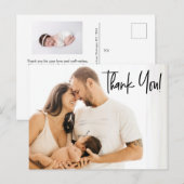 Modern Baby Girl Shower Bedankt voor je aangepaste Briefkaart (Voorkant / Achterkant)