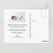 Modern Baby Girl Shower Bedankt voor je aangepaste Briefkaart (Achterkant)