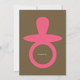 Modern Baby Girl Shower Invitation - Roze & Brown Kaart