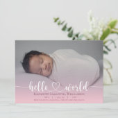 Modern Baby Meisje Aankondiging Fotoscript (Staand voorkant)