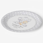 Modern Baby Olifant Baby shower Papieren Bordje (Gekanteld)