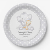Modern Baby Olifant Baby shower Papieren Bordje (Voorkant)