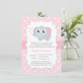 Modern Baby Olifant Polka Dots Baby shower Kaart (Staand voorkant)