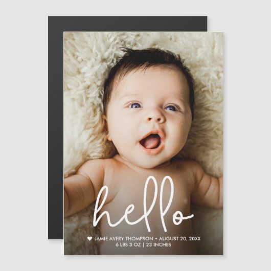 Modern Baby Photo Birth Announcement Custom  (Voorkant / Achterkant)