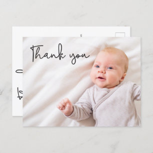 Modern Baby Photo Birth Bedankt Aangepast Aankondigingskaart