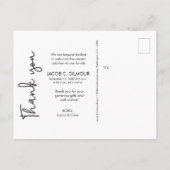 Modern Baby Photo Birth Bedankt Aangepast Aankondigingskaart (Achterkant)