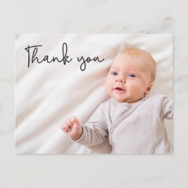 Modern Baby Photo Birth Bedankt Aangepast Aankondigingskaart
