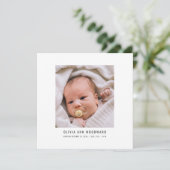 Modern Baby Photo Collage Birth Announcement (Staand voorkant)