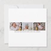 Modern Baby Photo Collage Birth Announcement (Achterkant)