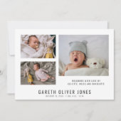 Modern Baby Photo Collage Birth Announding (Voorkant)