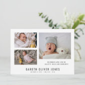 Modern Baby Photo Collage Birth Announding (Staand voorkant)